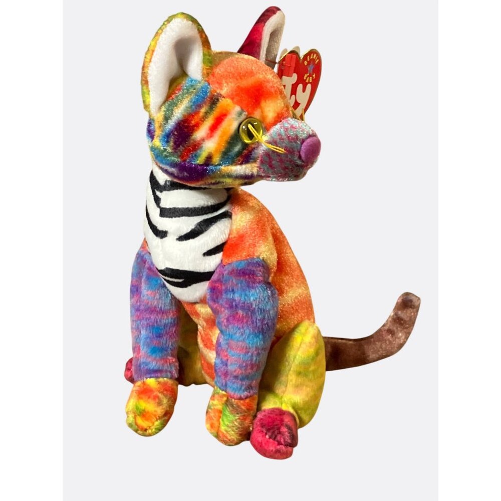 Ty Beanie Baby Kaleidoscope Tie-Dye Plush Cat Stuffed Animal 2000 Collectible 8 - Picture 5 of 13